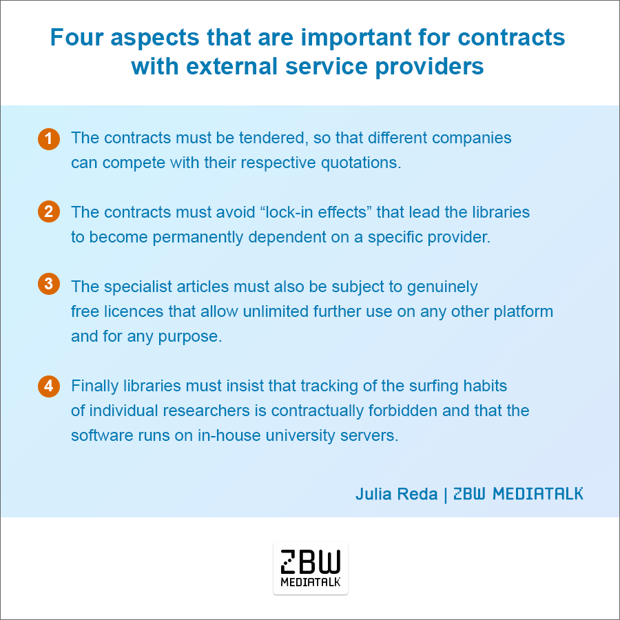 Four aspects that are important for contracts with external service providers - as listet in the next paragraph